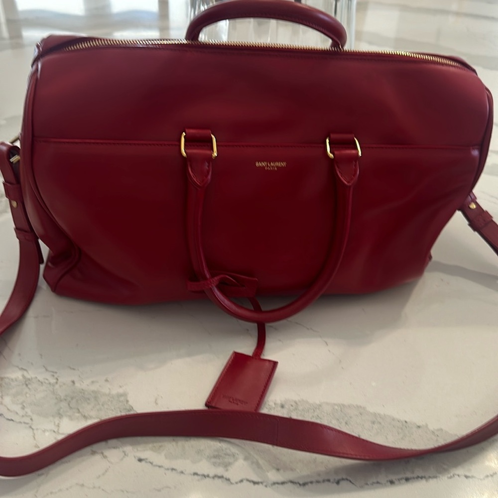 Saint Laurent large Red Calfskin Leather Classic